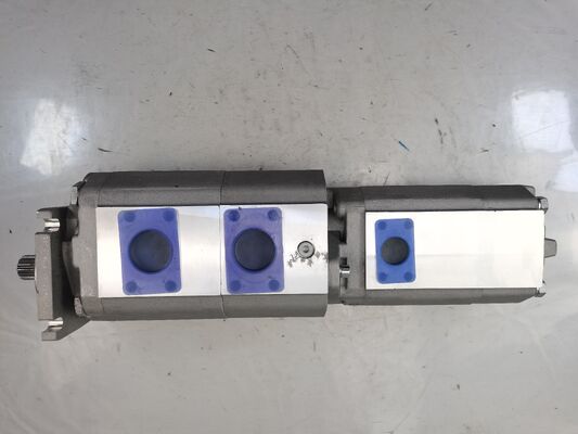 4단계 수압 기어 펌프 80+80+40+8 고품질 철 및 알루미늄 합금 재료 건설 기계 공장 공급 수압 부품