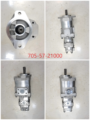 Komatsu 기어 펌프 705-57-21000 건설기계용 오일 펌프 주철 알루미늄 합금 재료 펌프 150bar-250bar 압력 유압 부품