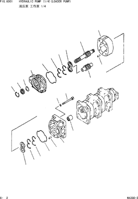 705-55-34190 Komatsu 기어 펌프 휠 로더 WA380 SAL80+36+50+22